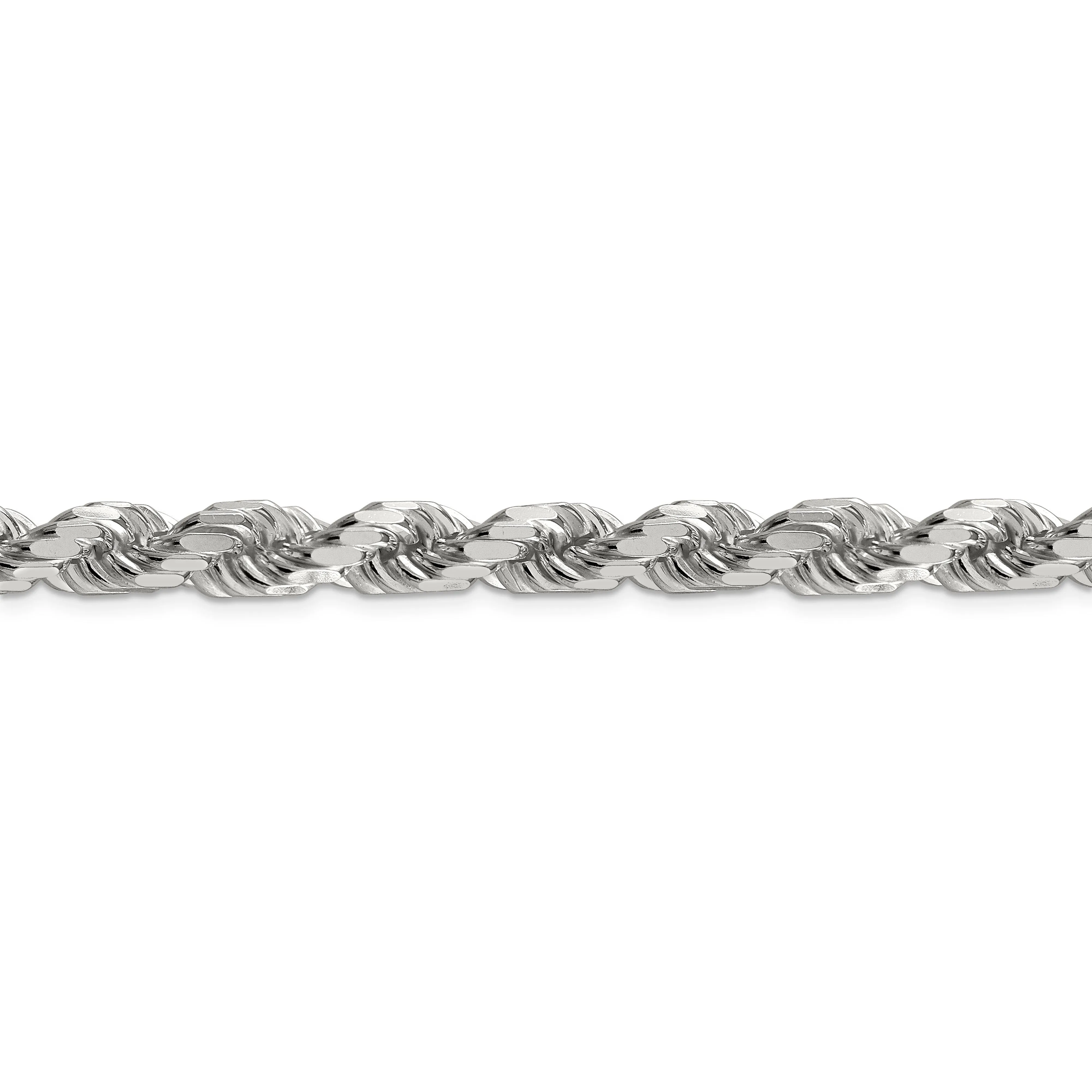 Silver Polished D.C 8.00-mm Solid Rope Chain