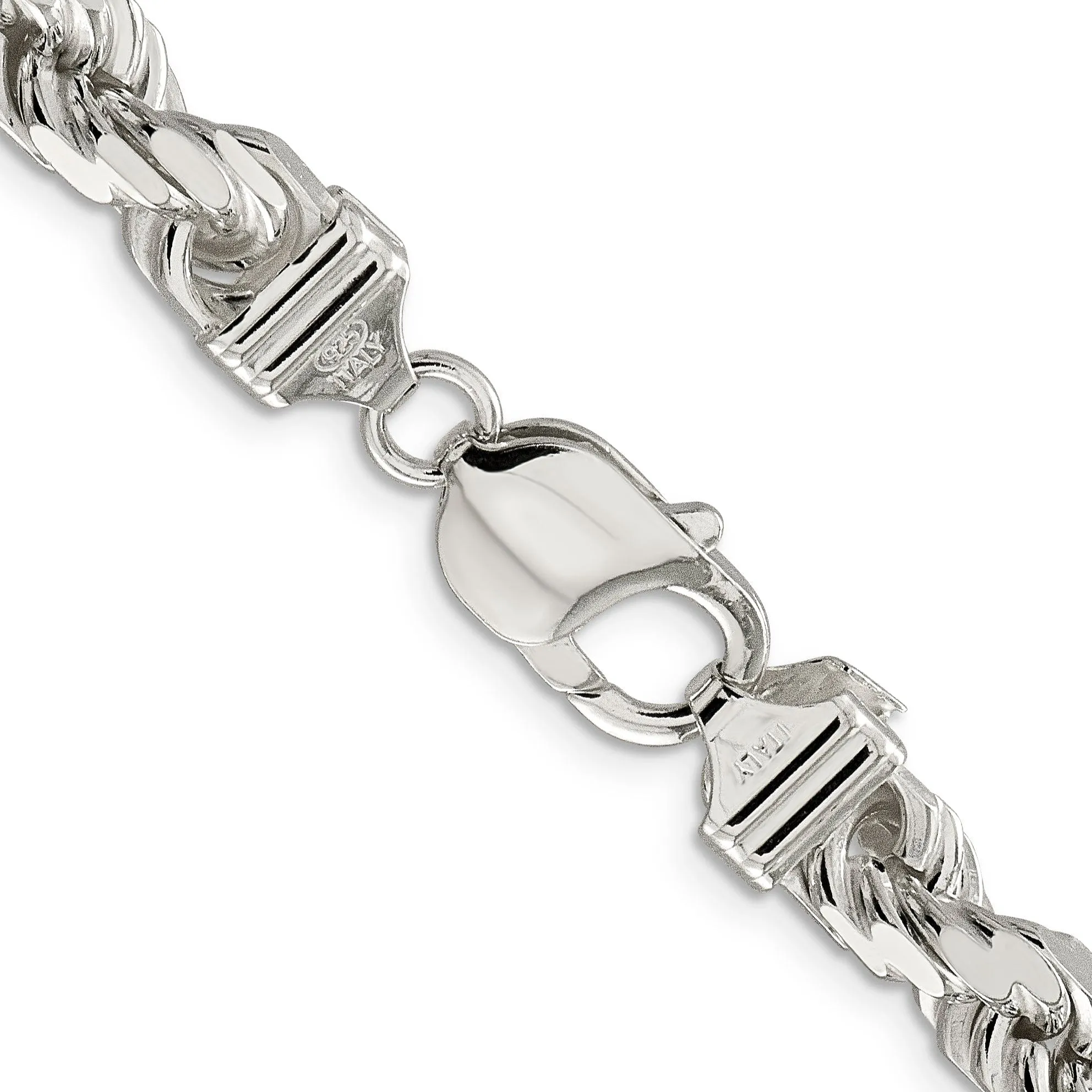 Silver Polished D.C 8.00-mm Solid Rope Chain