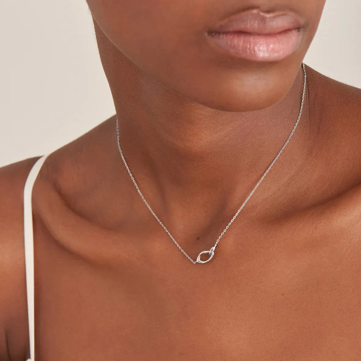 Silver Wave Link Necklace