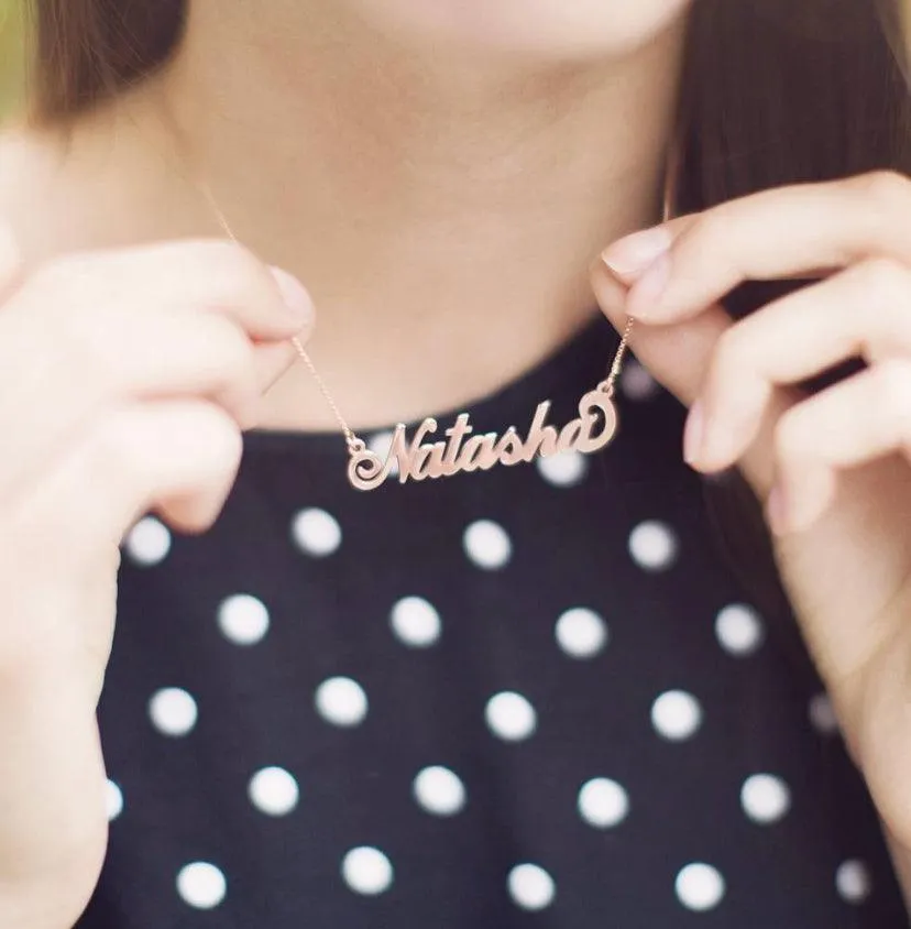 Solid Gold Name Necklace