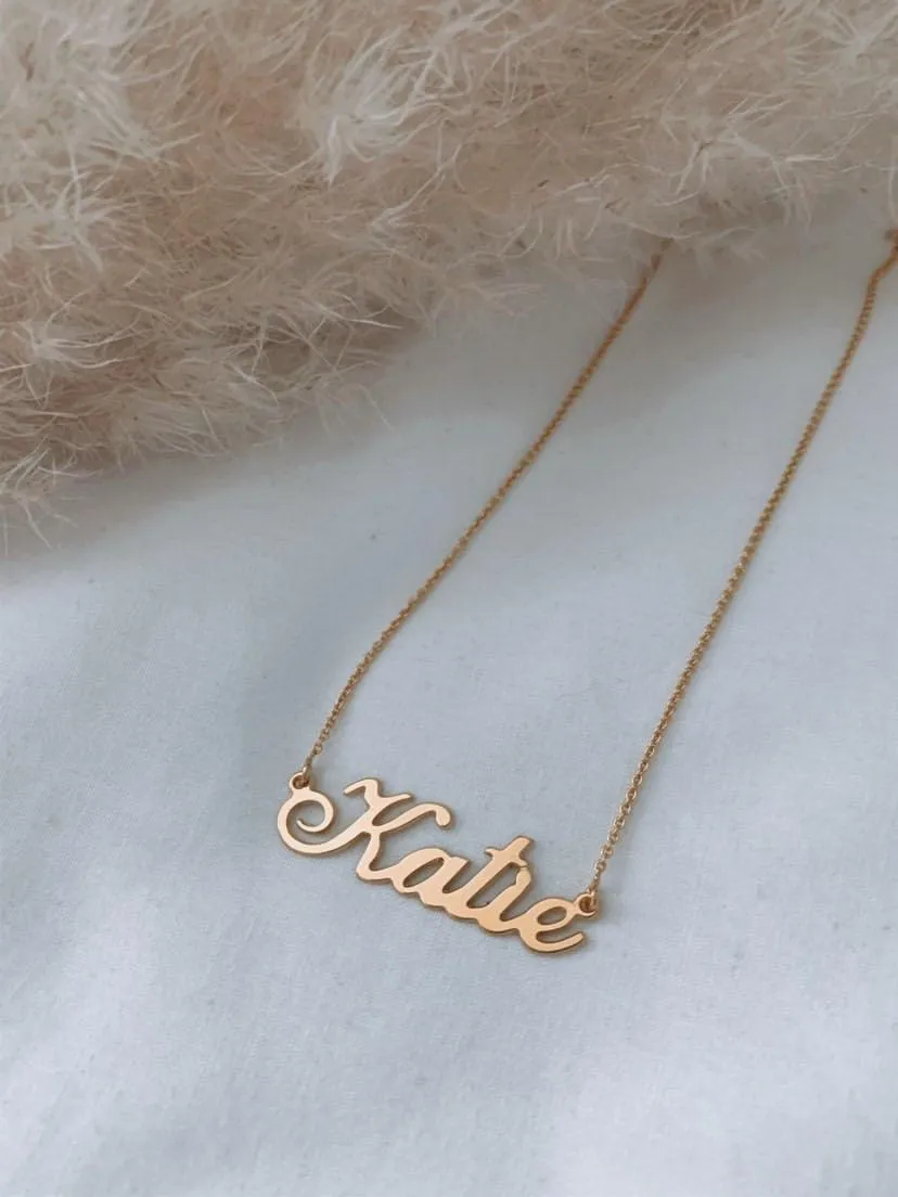 Solid Gold Name Necklace