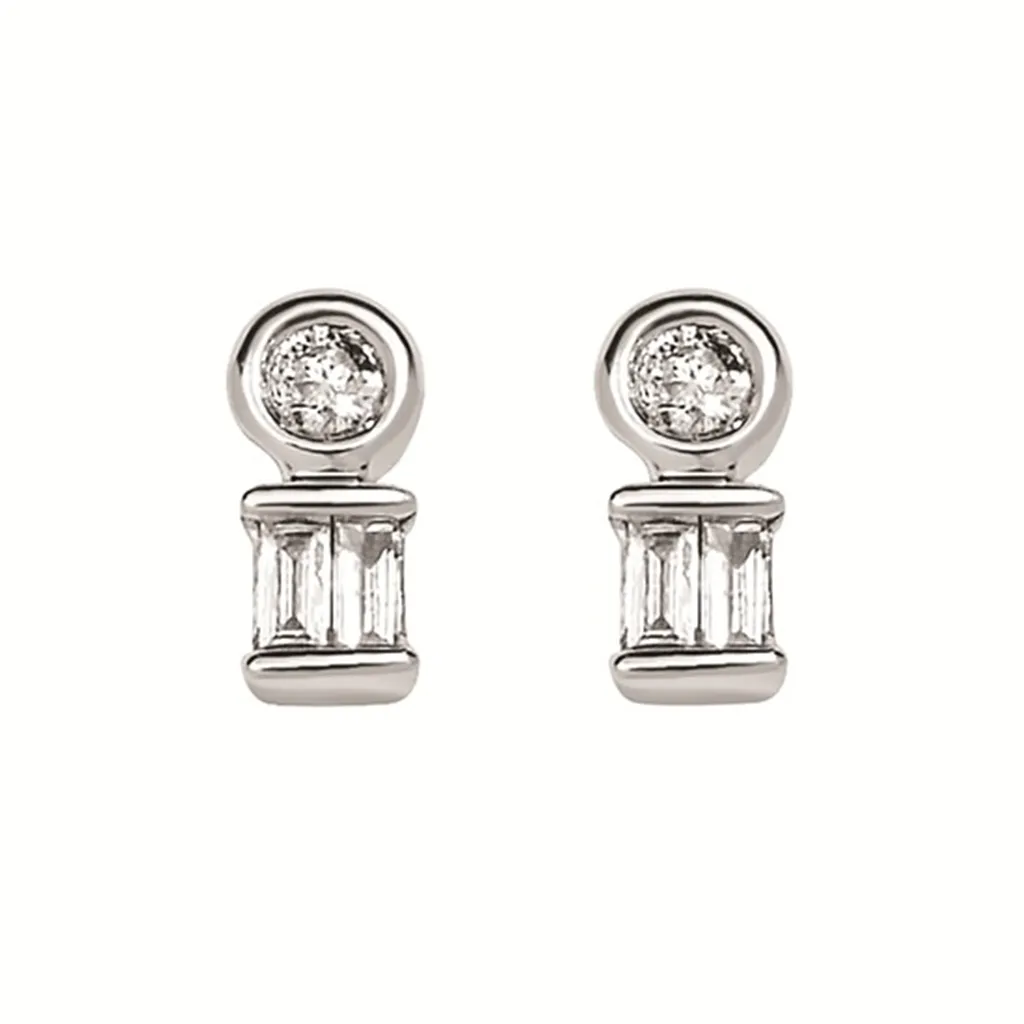 Sterling Silver 0.10ctw Diamond Stud Earrings