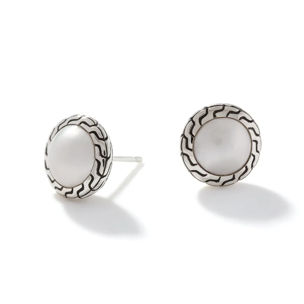 Sterling Silver Pearl Stud Earrings - EB90664