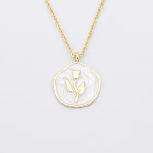 Sterling Silver Rose Necklace - Gold