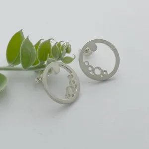 Sterling silver round ring studs