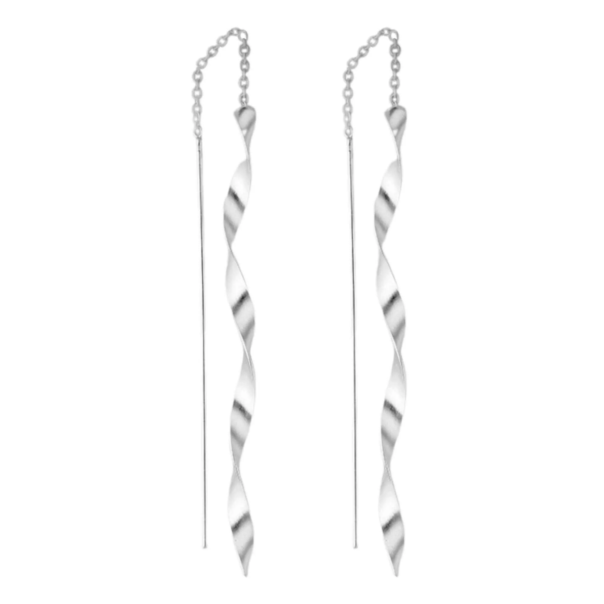 Sterling Silver Spiral Twist Threader Earrings