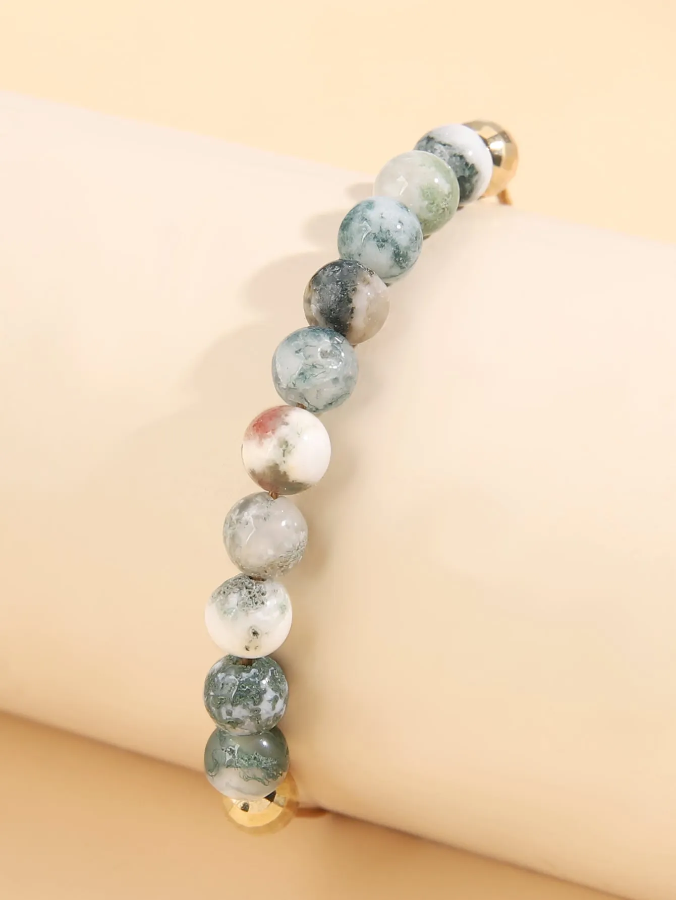 Stone Bead Decor Bracelet Adjustable Fit Unique Bracelet for Women Men