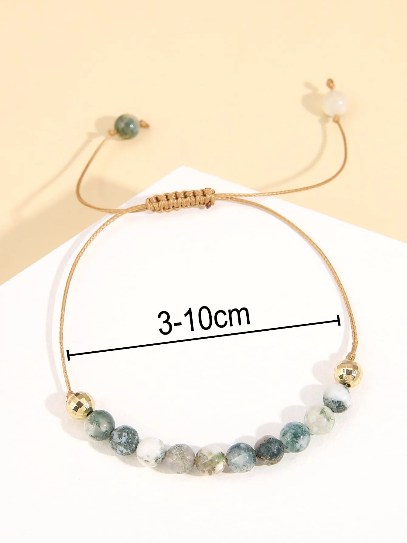 Stone Bead Decor Bracelet Adjustable Fit Unique Bracelet for Women Men