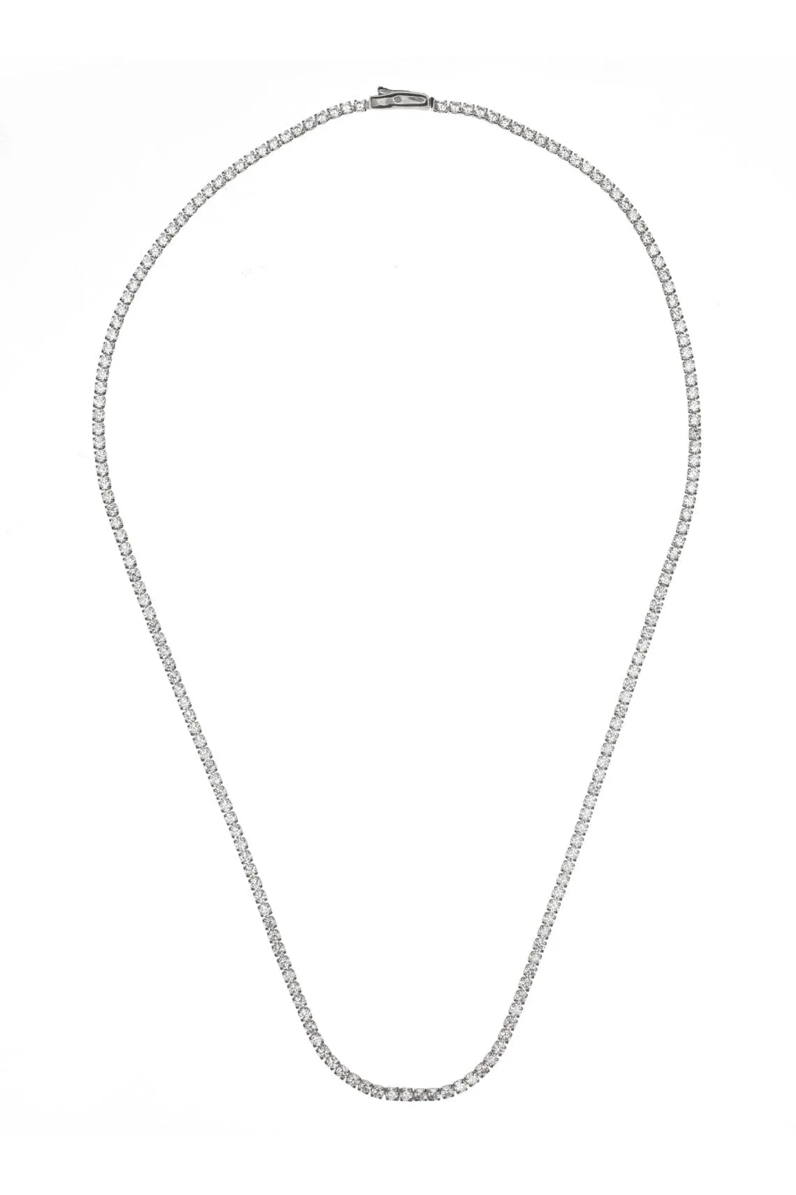 SYDNEY SOIRÉE 2MM TENNIS NECKLACE 42CM SILVER