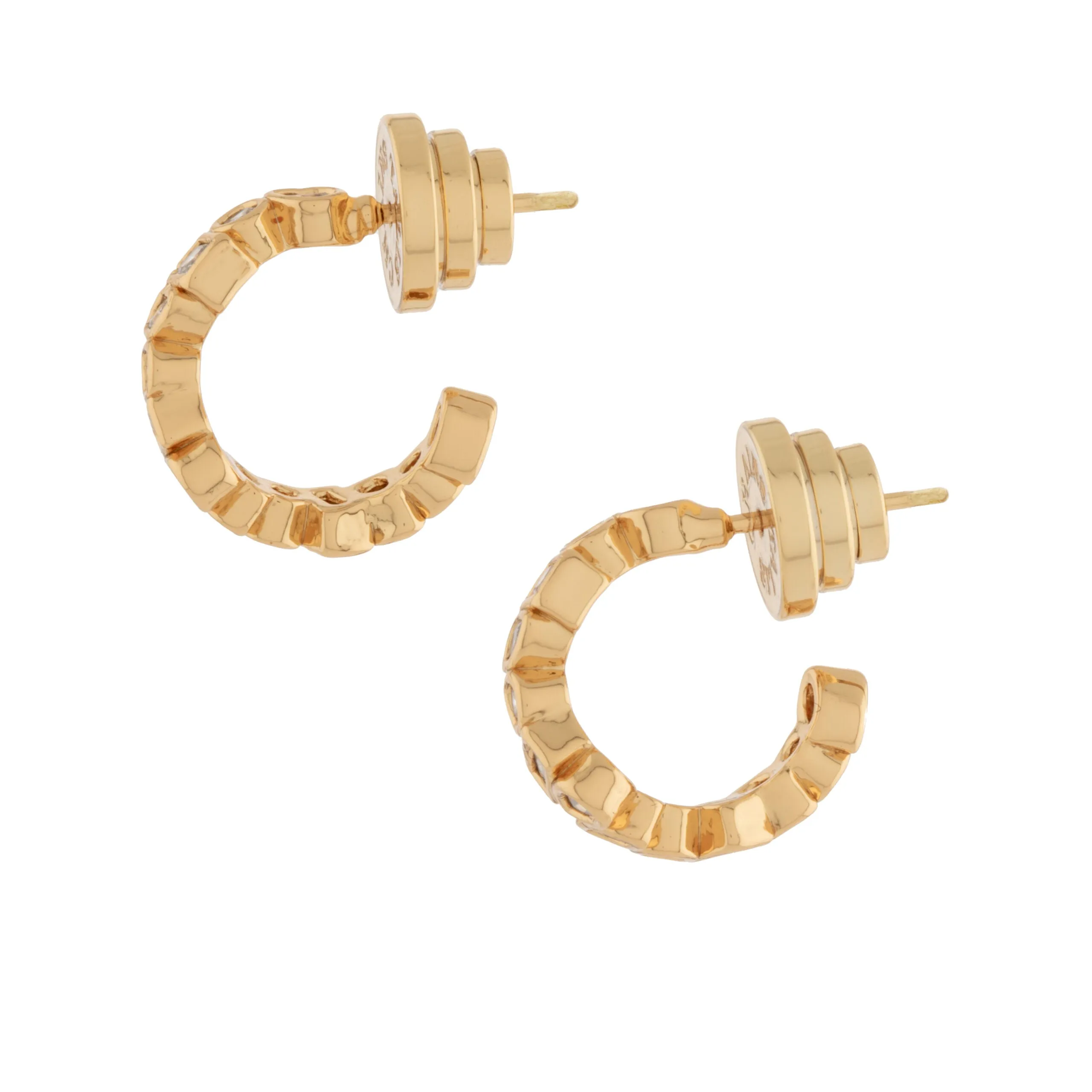 Talis Chains Deconstructed Cubic Zirconia Earrings - Gold