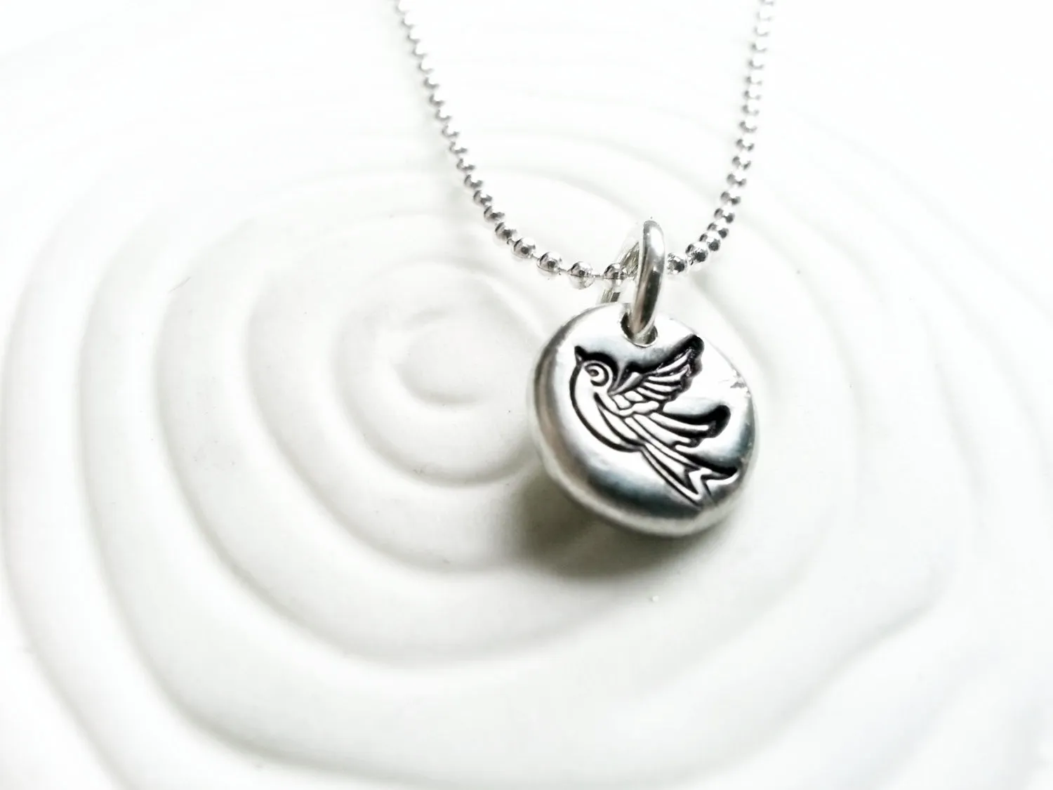 Tattoo Sparrow Necklace | Pebble Jewelry