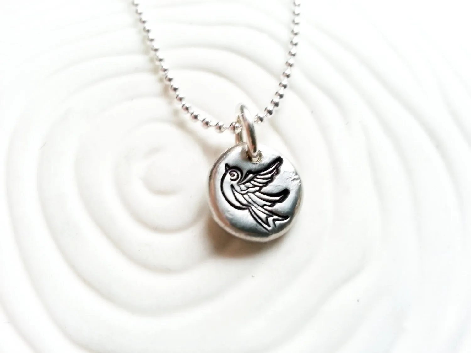 Tattoo Sparrow Necklace | Pebble Jewelry