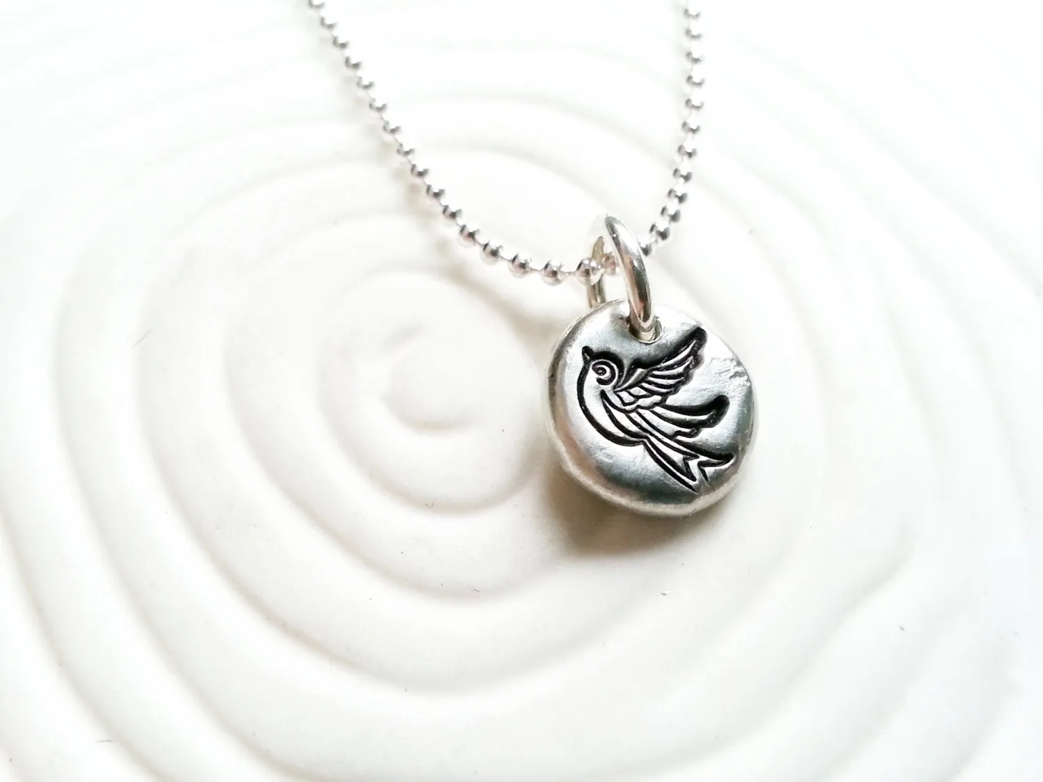 Tattoo Sparrow Necklace | Pebble Jewelry