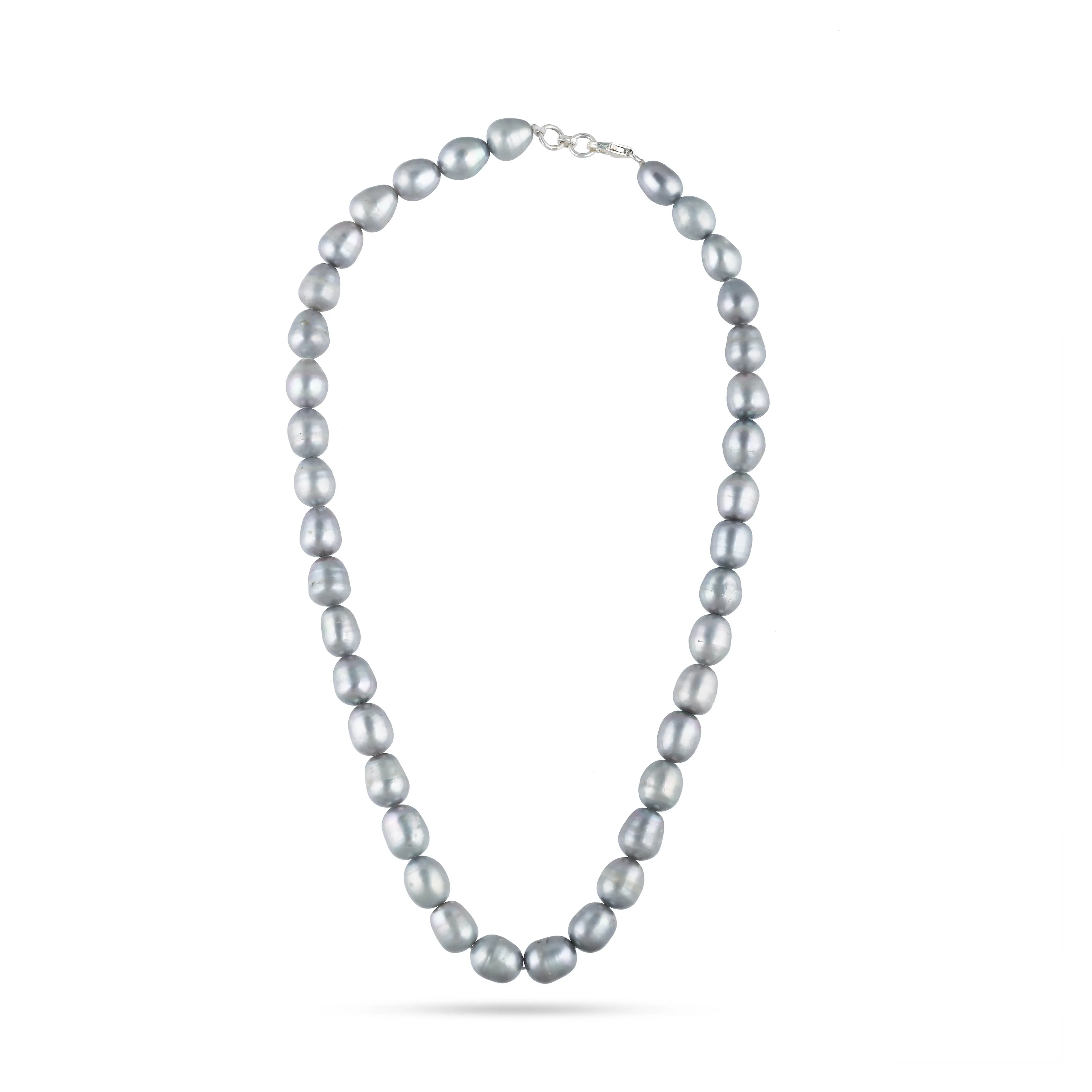 Timeless Natural Grey Pearl Necklace| 925 Silver - From Purl