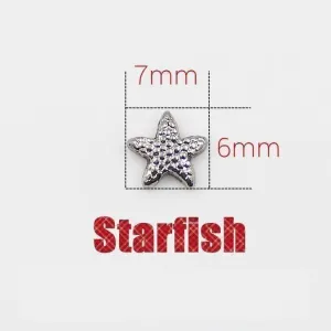 Tiny Silver Starfish Free Floating Charm for Charm Locket Necklaces