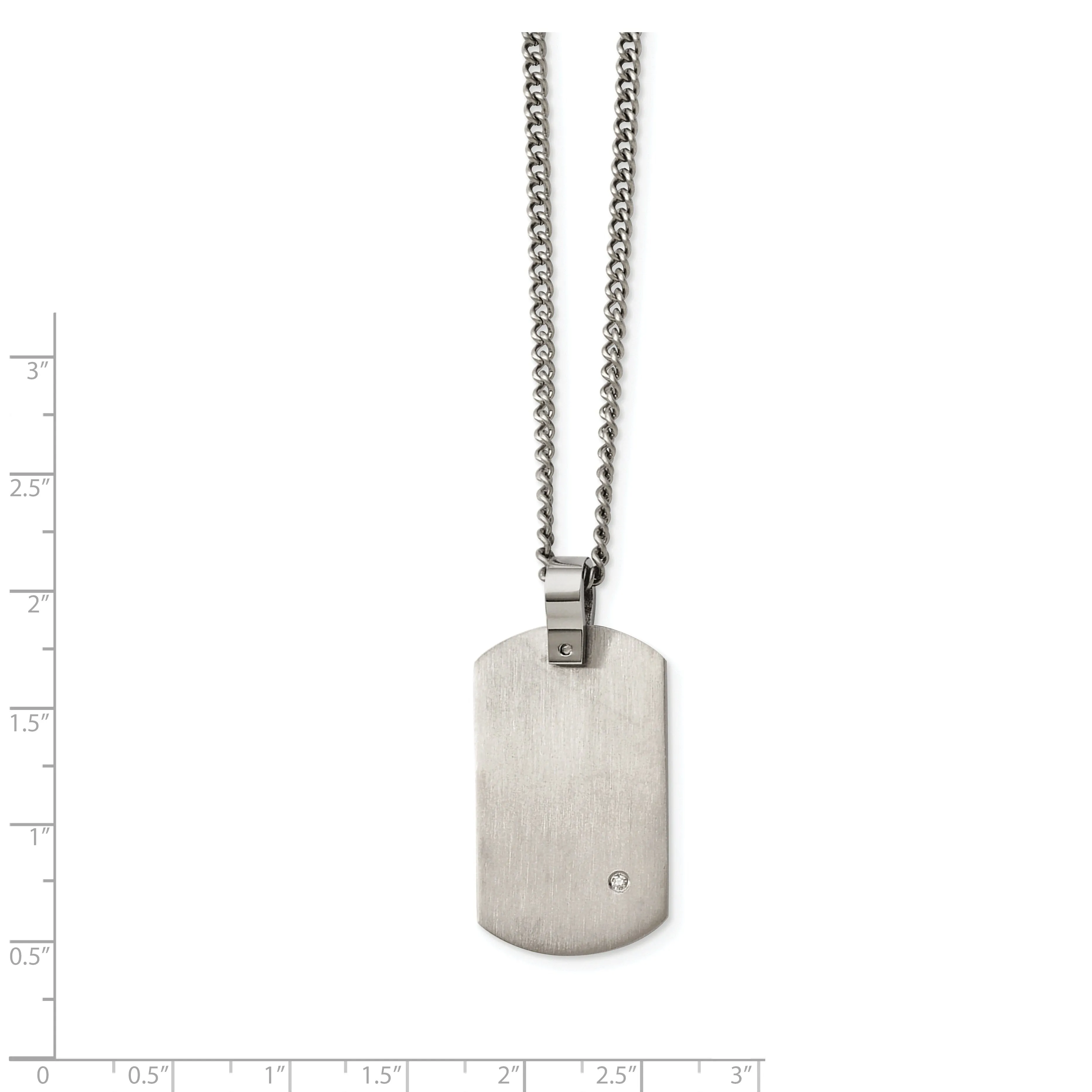 Titanium Diamond Accent Dog Tag Chains