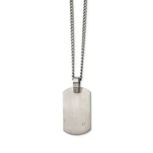 Titanium Diamond Accent Dog Tag Chains