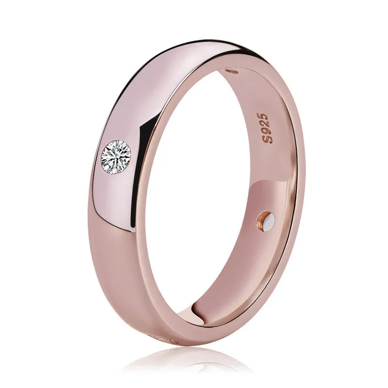 Top Quality Rose Gold Plated Wedding Engagement Rings for Women Luxury Zircon Female Finger Ring