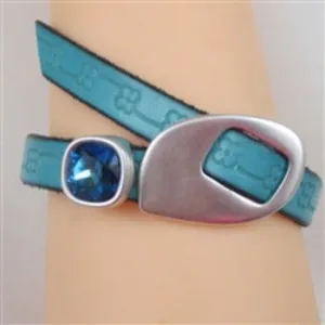 Turquoise Leather  Bracelet Buckle Clasp