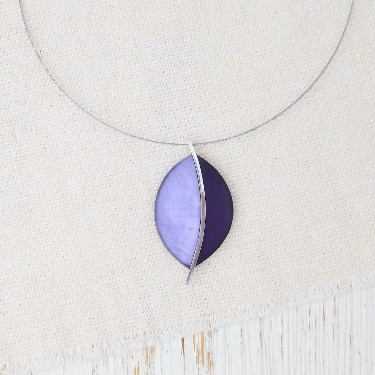 Two Tone Purple Leaf Pendant