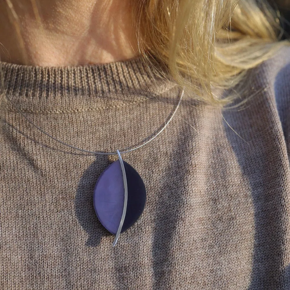 Two Tone Purple Leaf Pendant