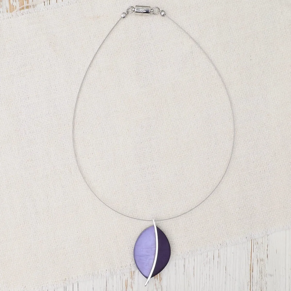 Two Tone Purple Leaf Pendant