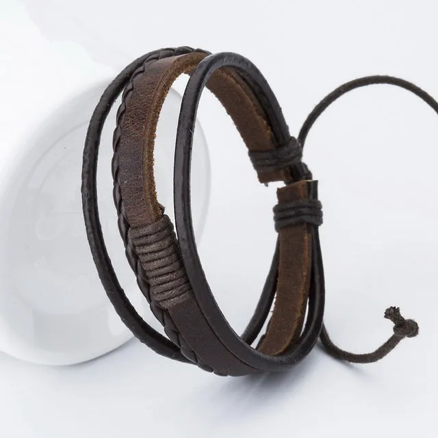 Unique Twist Leather Bracelet