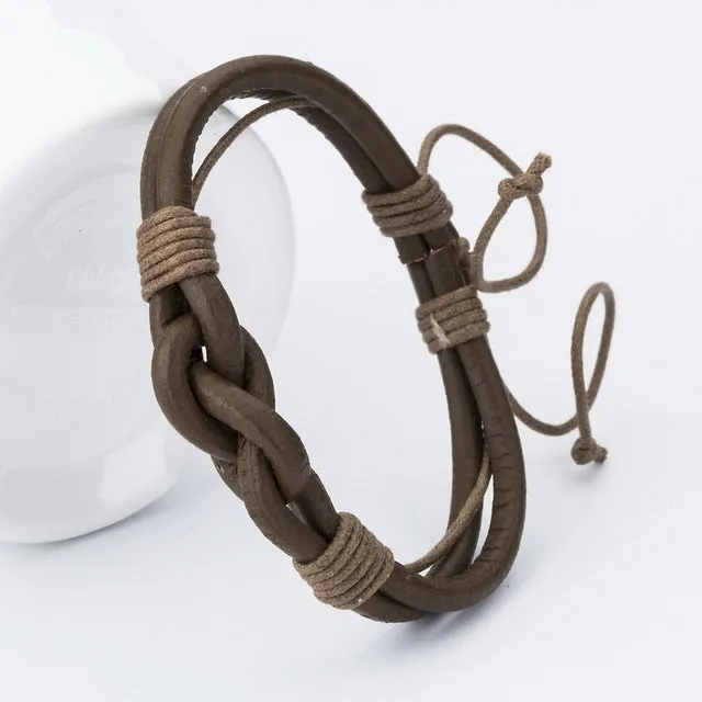 Unique Twist Leather Bracelet