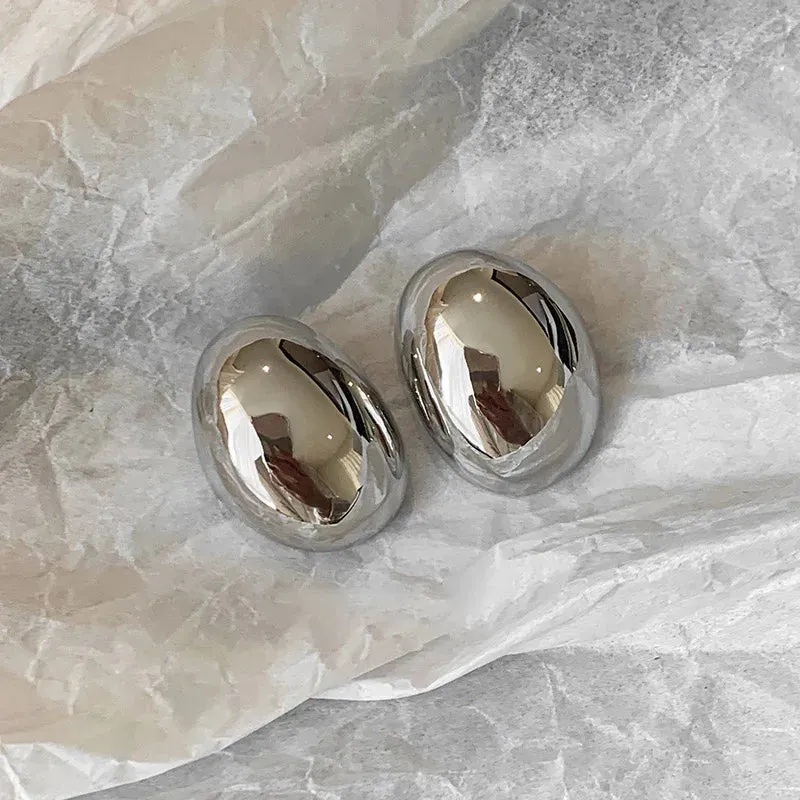 VAIGE Elegant Silver & Gold Statement Stud Earrings