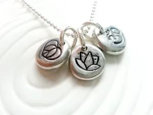 Yoga Trio Necklace | Ohm Peace and Lotus Designs